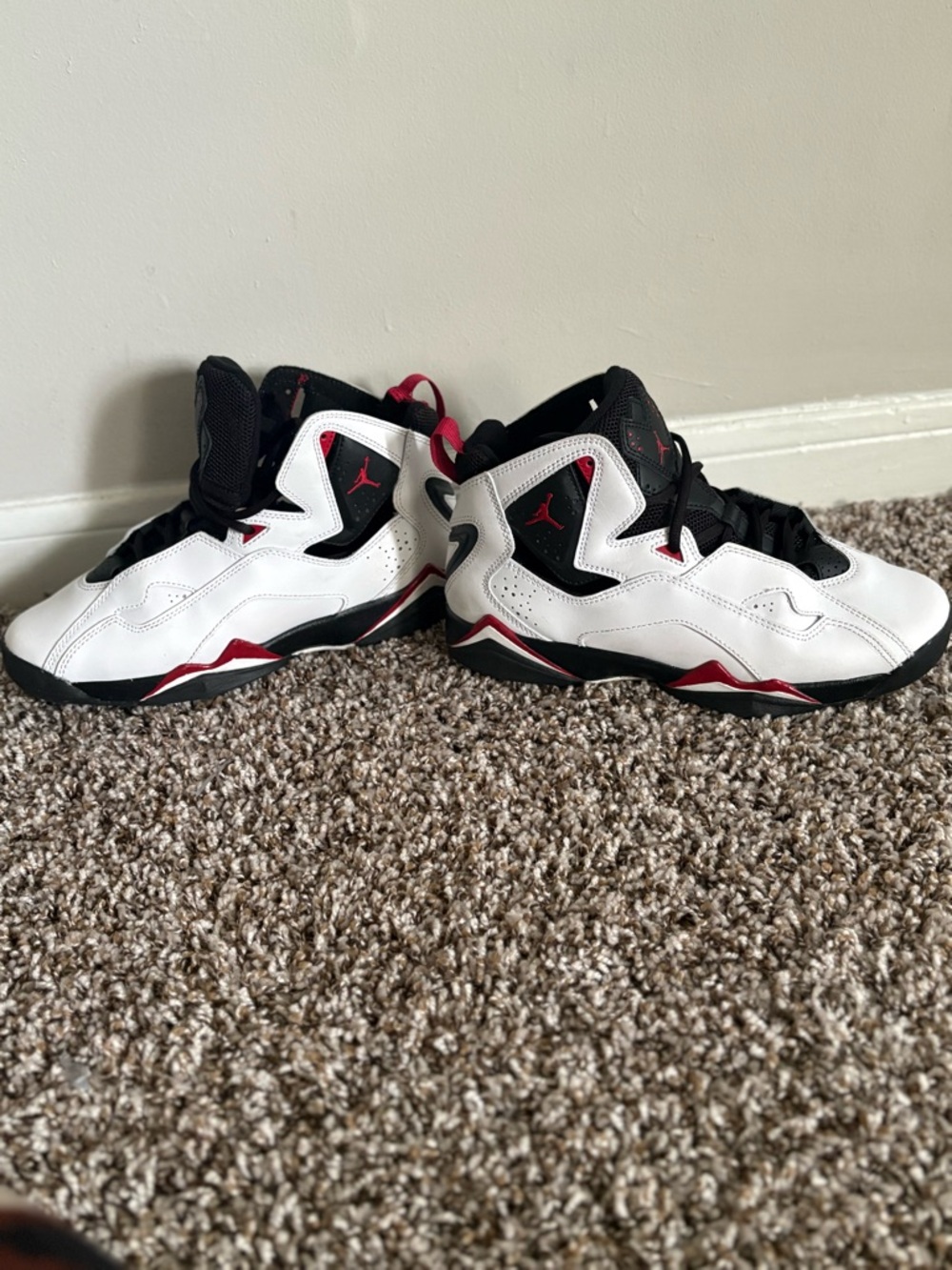 Jordan White Black Red High-Top Sneakers